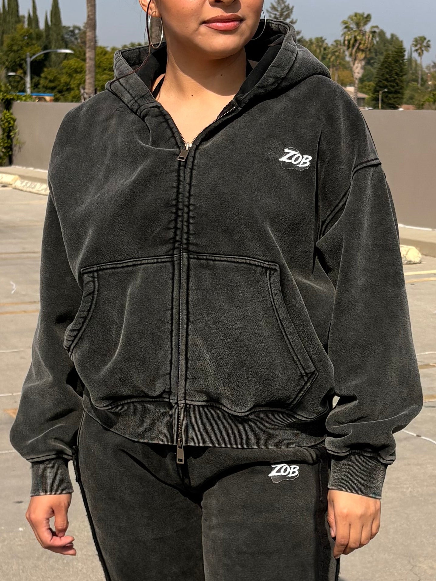 PRE ORDER ZOB: OVERSIZED ASH BLACK HOODIE